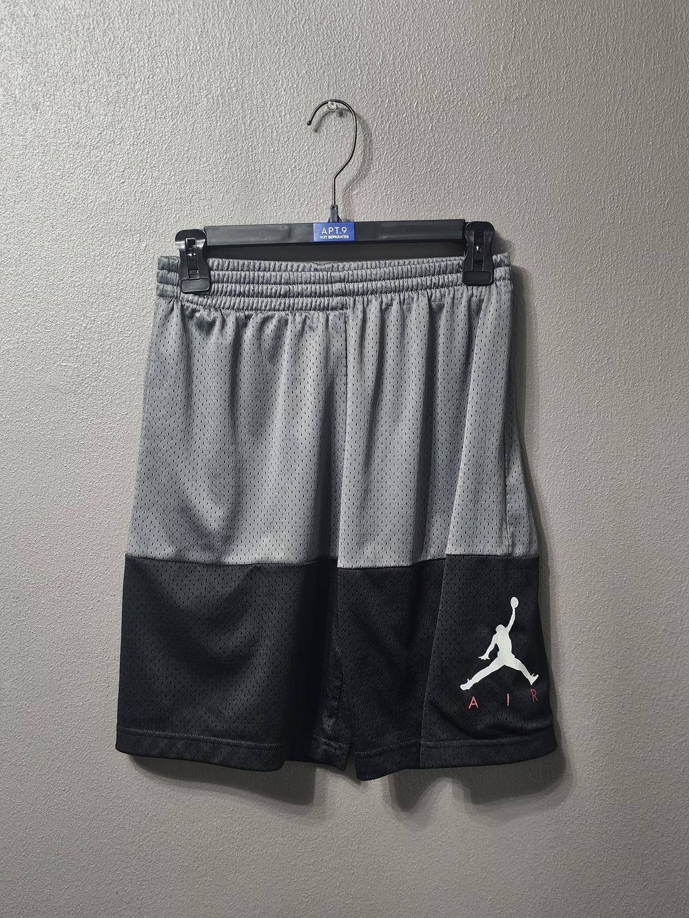 Jordan Gray and Black Two-Tone Mesh Shorts